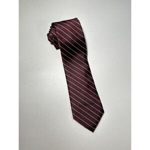 Jos. A. Bank Traveler stain resistant burgundy and white striped tie.